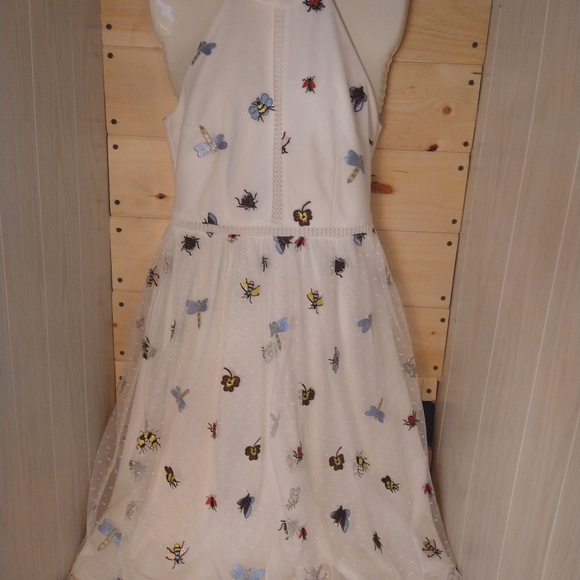ModCloth Liza Luxe Defining Divine Insect Dress White Size M - Picture 11 of 12